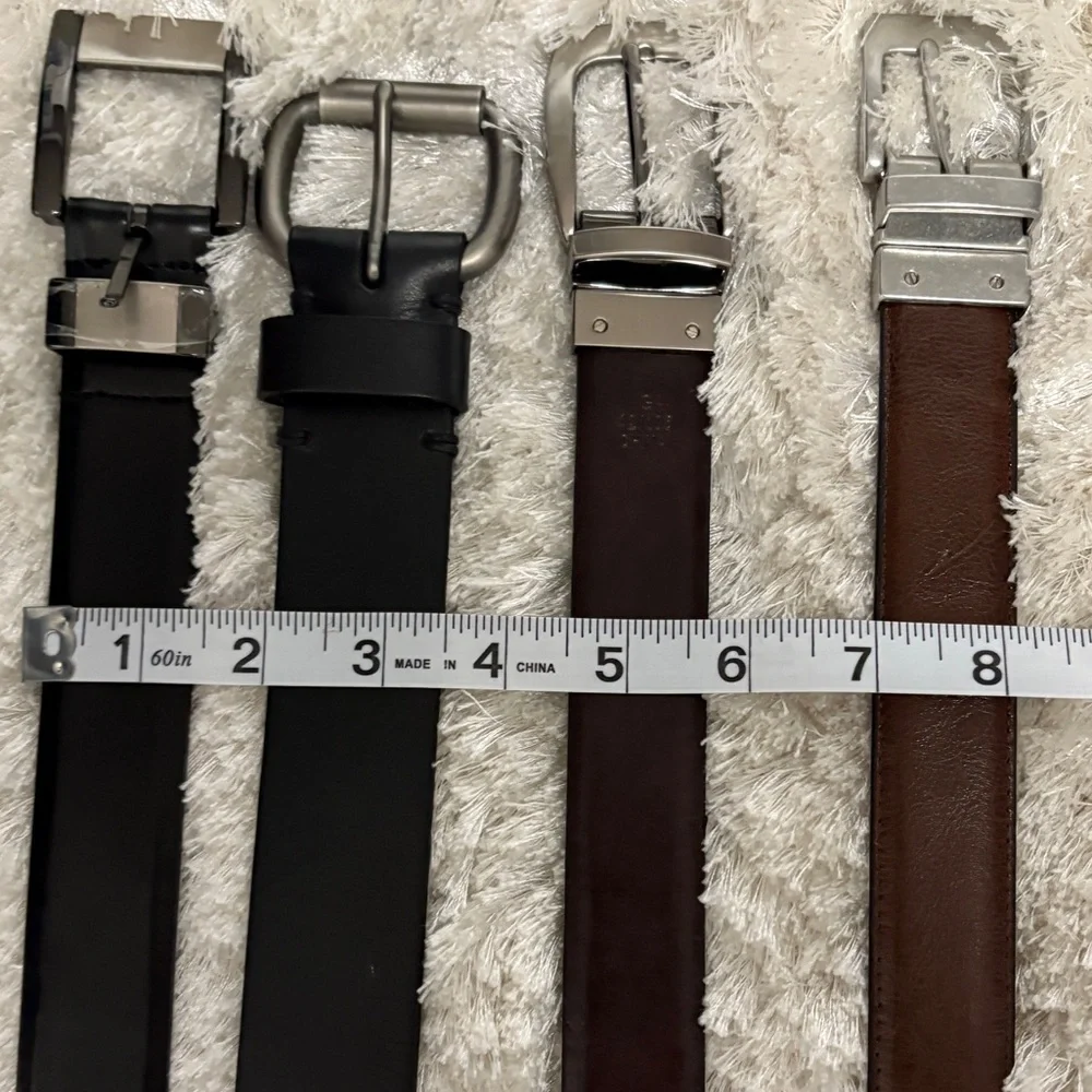 Men’s Leather Belts 4pack/Sizes 40-41 / 2 Black, 2 Brown & Mahogany Reversible